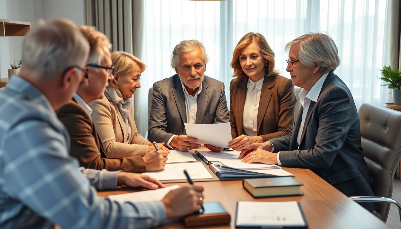 Family elder care planning discussion